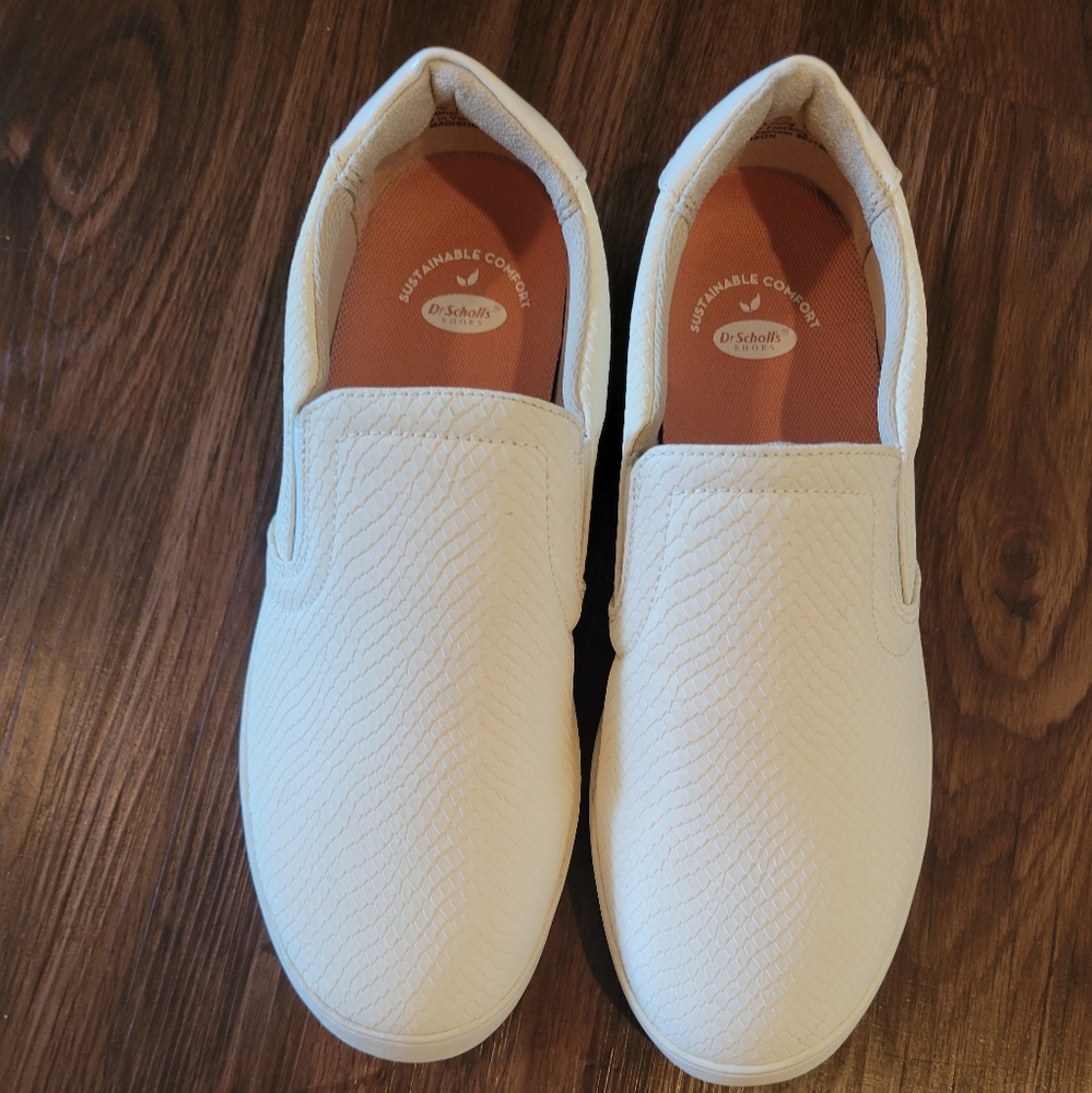 Dr.shcoll White Women's Leather Shoes Slip On Casual Loafers Comfort Size 8w